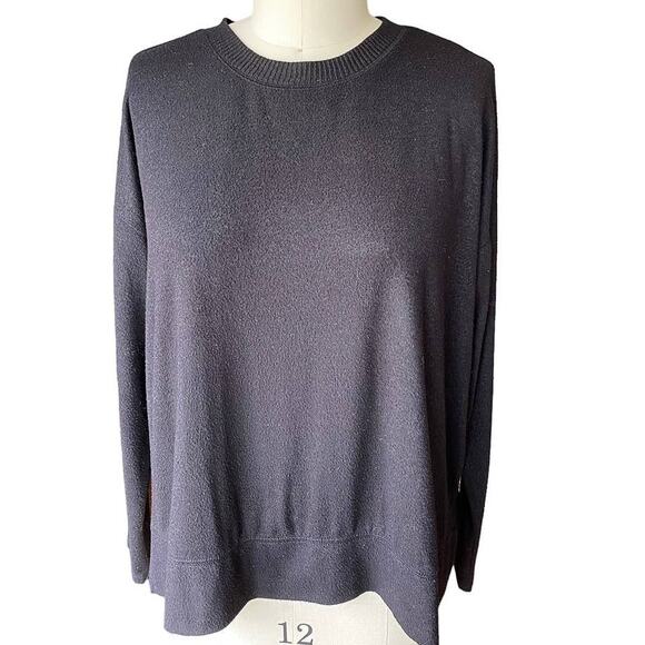 LUCKY BRAND Women's Black Thin Long Sleeve Pullover Sweater ~ Size LARGE - Picture 4 of 6